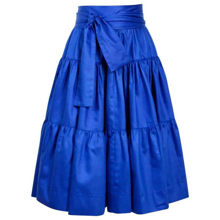 Vintage 1970s Yves Saint Laurent Boho Skirt For Sale at 1stdibs
