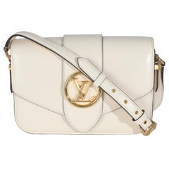 Louis Vuitton Cream Smooth Calfskin LV Pont 9