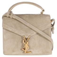 Saint Laurent Brown Suede Cassandra Top Handle