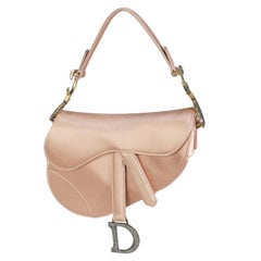 Christian Dior Pink Satin Crystal Mini Saddle Bag