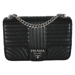 Prada Black Soft Calf Medium Impunture Diagramme