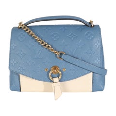 Louis Vuitton Denim Creme Monogram Empreinte Blanche BB