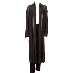 1990s ISSEY MIYAKE Chocolate Brown Coat/Trousers Set 2