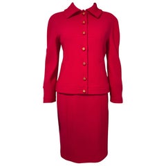 Chanel AW 1991 Hip-Hope Collection Fuchsia Runway skirt suit by Karl Lagerfeld