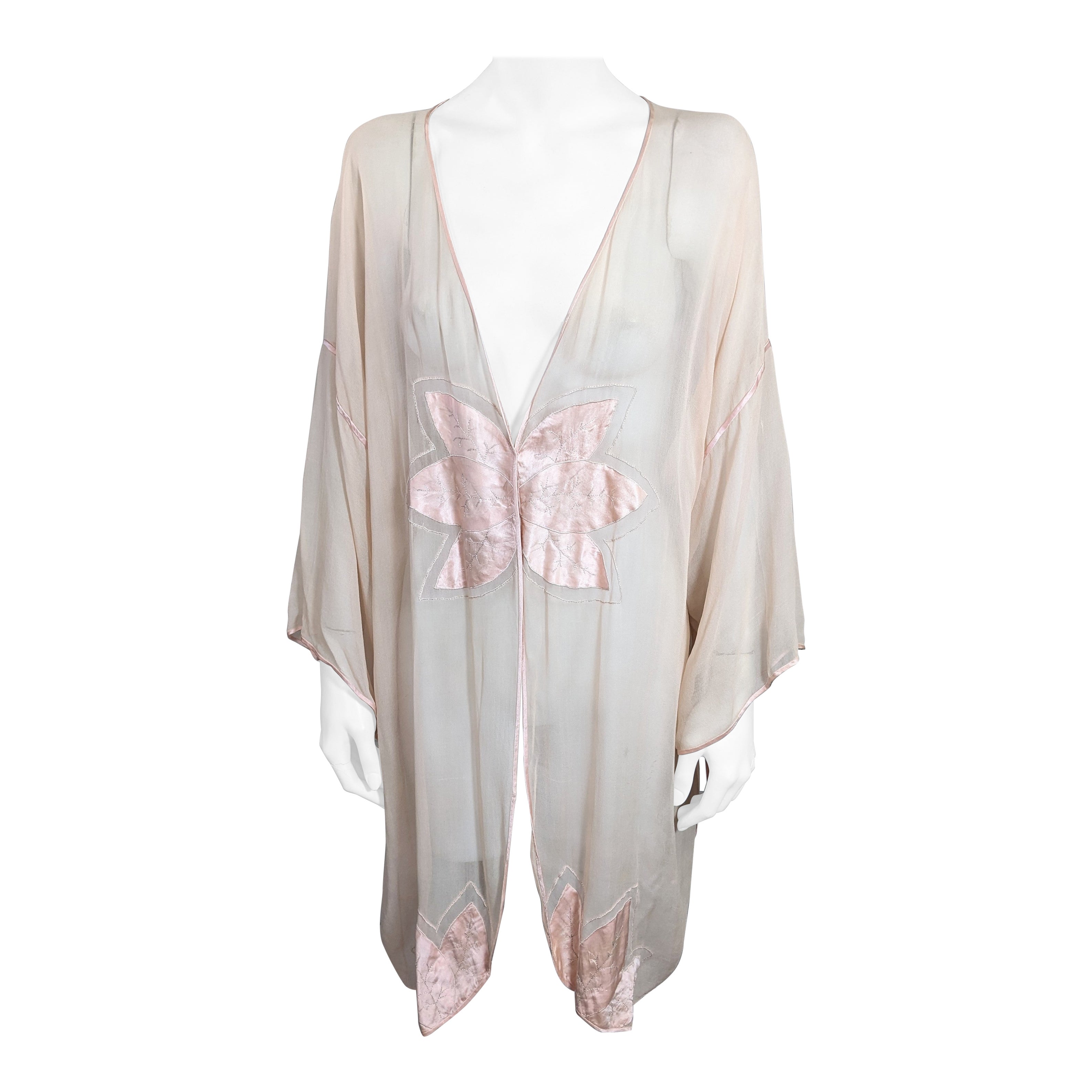 Art Deco Chiffon und Satin Dessous Top im Angebot