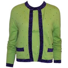 Stunning Chanel Cashmere CC Logo Button Cardigan Top Twin Set 5