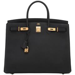 Hermes Black Togo 40cm Birkin Gold Hardware Power Birkin 12