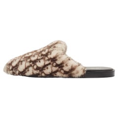 Mules in pelliccia di visone beige/bianca Dior