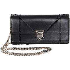 Christian Dior Black Diorama Croisiere WOC Wallet on a Chain Crossbody Bag
