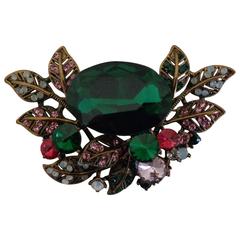 Multicolour Stones Leaves Brooch pin 5