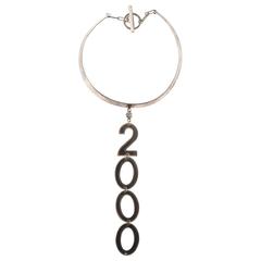 Paco Rabanne 2000s silver metal choker necklace