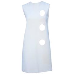 Space Age 1960's Pierre Cardin Mod A-Line Dress Featuring Cut Out Design