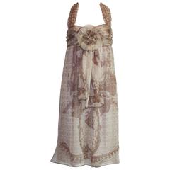 Gorgeous Chanel Silk Chiffon CC Logo Cocktail Dress 3