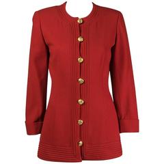 1980s Vintage Ungaro Solo Donna Paris Red Jacket