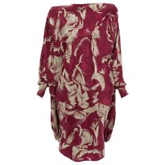 Emanuel Ungaro Couture Paris Printed Silk Balloon Collection Dress, Circa 1980s