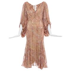 Zac Posen Silk Chiffon Dress With Paisley Print, Fall 2005 For Sale at ...