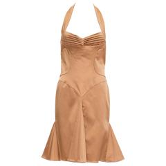 Zac Posen Bronze Silk Stretch Satin Xanadu Dress, Spring - Summer 2004