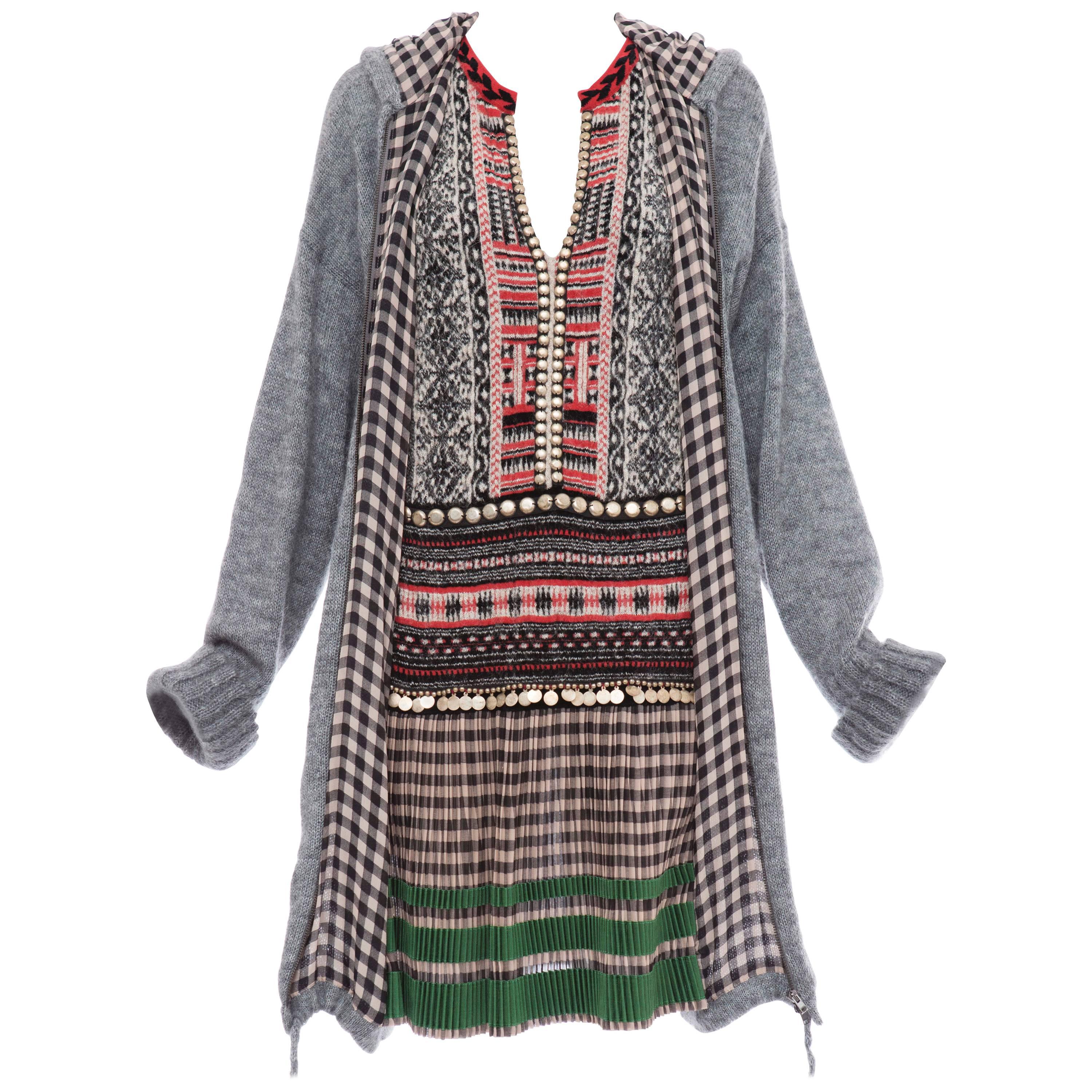 Jean Paul Gaultier Mohair Nylon Knit Dress With Hood , Autumn - Winter 2010