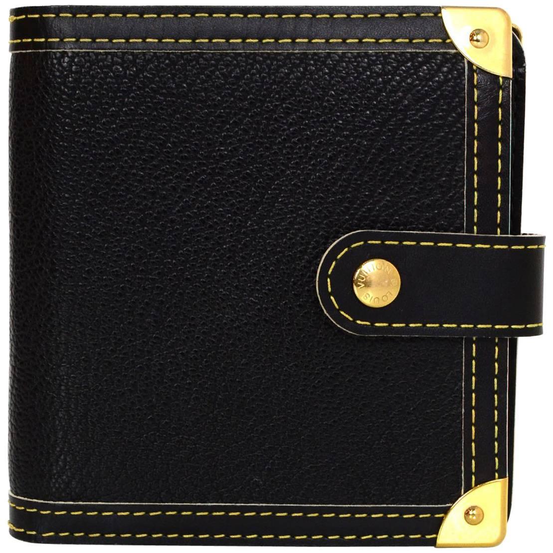 Louis Vuitton Black Leather Compact Suhali Wallet rt. $690