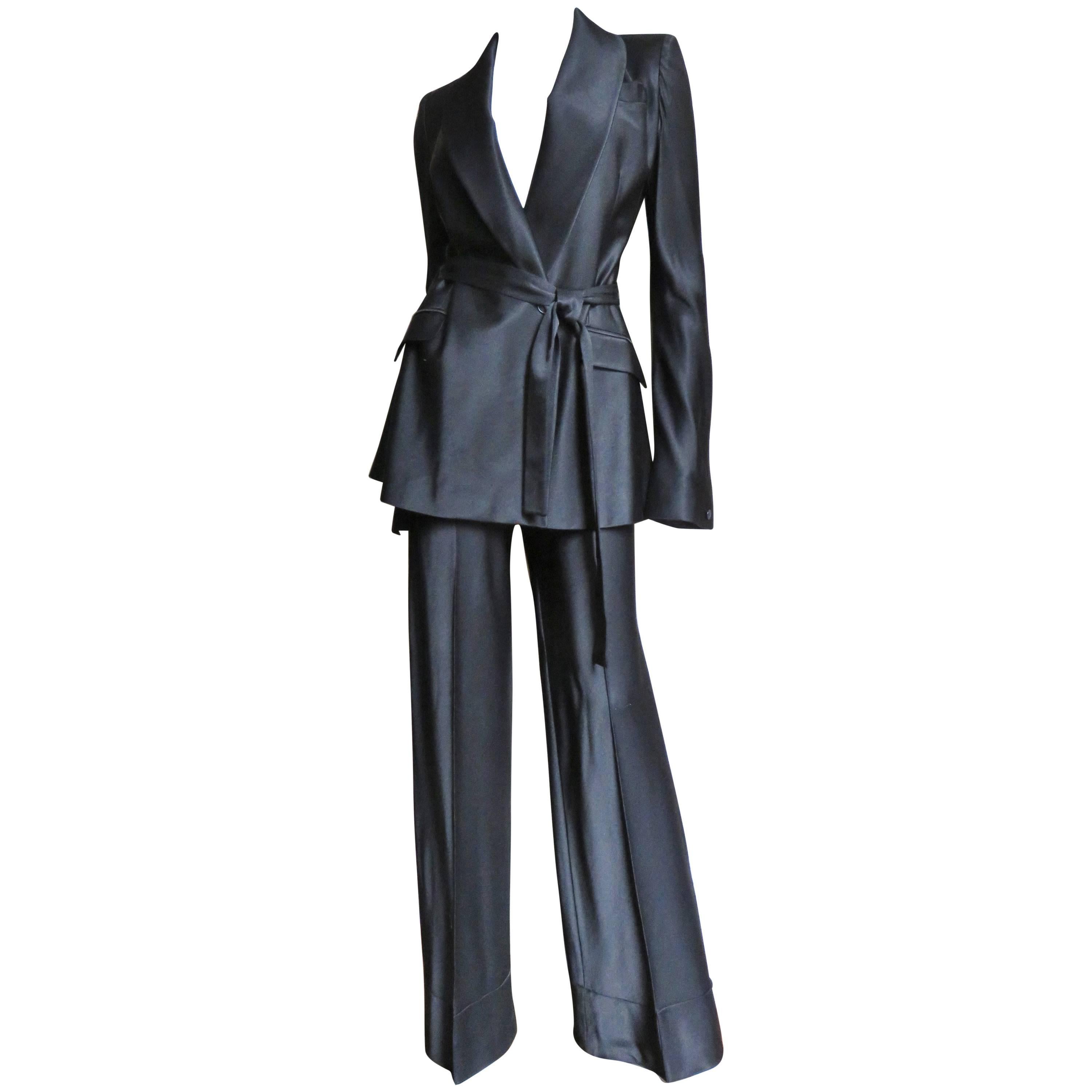 John Galliano Vintage Le Smoking Silk Suit