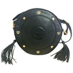 MINT. Vintage MCM black leather studded Suzy Wong shoulder bag, Michael Cromer.