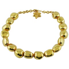 Christian Lacroix Vintage Gold Toned Nuggets Necklace