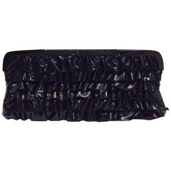 Valentino Patent Leather Ruffle Clutch