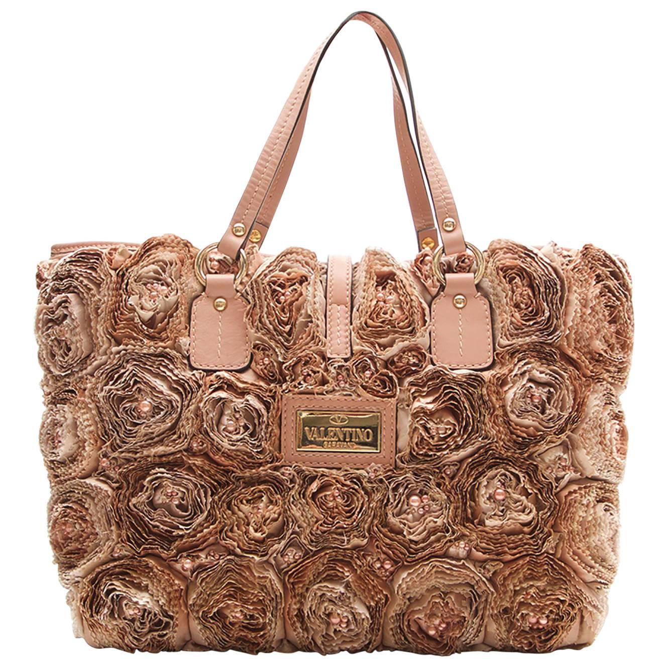 Valentino Buisson Rose Tote Bag