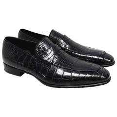 Tom Ford Black Crocodile Leather Loafers 1