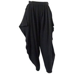 Vintage YSL Black Wool Harem Pants - S - 1980's 