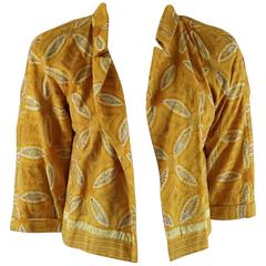 Dries Van Noten Orange Silk Embroidered Jacket - 36 8