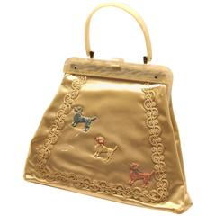 Spring! Unusual Vintage Purse With Poodles and Lucite  Wedding and Proms