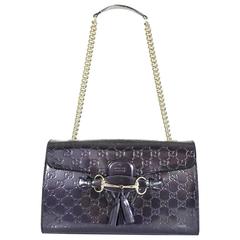 Gucci Eggplant Patent Emily Shoulder Bag