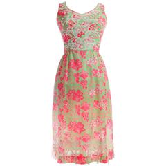 Colorful Lilly Pulitzer Dress with Lace The Lilly 1970s Sun Dress Sz 10 3