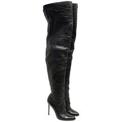 Gianvito Rossi Thigh-High Leather Boots with Applique