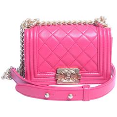 Chanel Boy Bag Mini - pink leather 2016