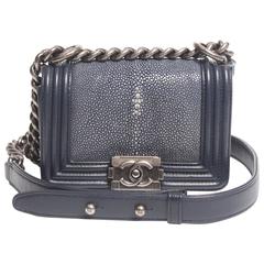 Chanel Mini Boy Bag Stingray Limited Edition - dark blue 