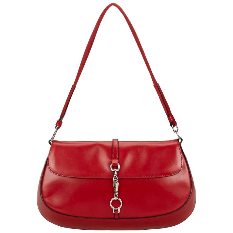 Prada Red Leather Shoulder Bag For Sale at 1stdibs