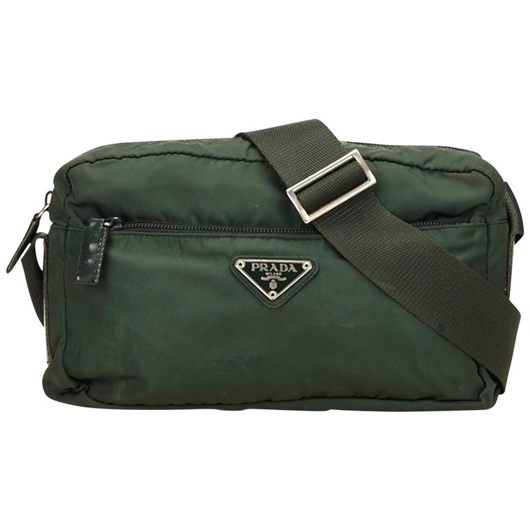 Prada Green Nylon Shoulder Bag For Sale at 1stdibs