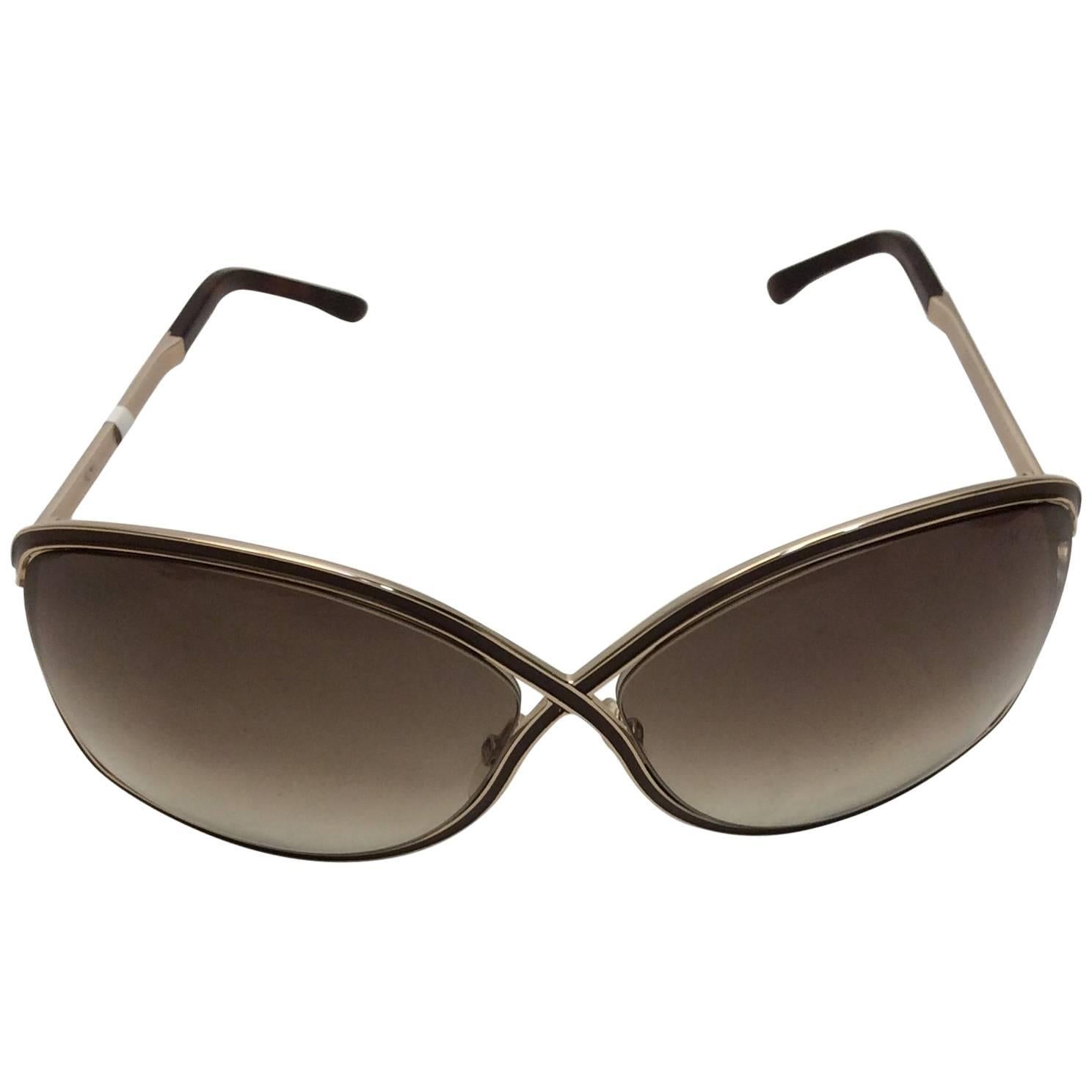 Tom Ford Oversized Soft Round Sunglasses For Sale