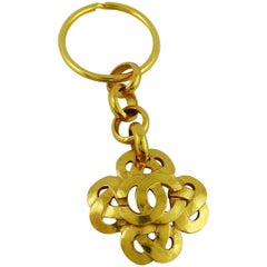 Chanel Spring 1997 Gold Toned Key Ring / Bag Charm
