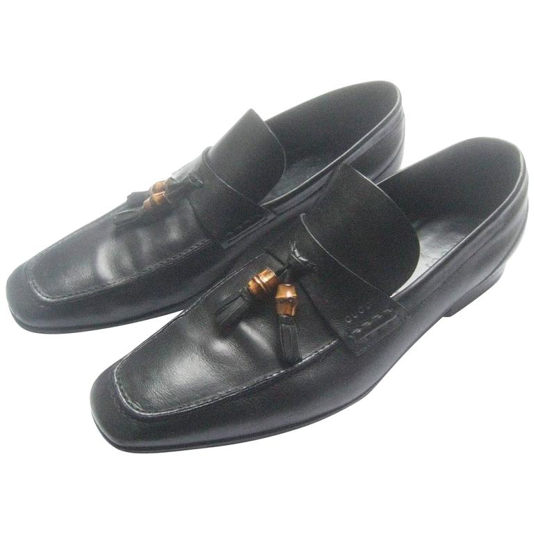 Gucci Italy Mens Black Leather Bamboo Tassel Loafers US Size 12 D at  1stDibs | u.s. size shoes in italy, gucci tassel loafers, mens loafers with  tassels