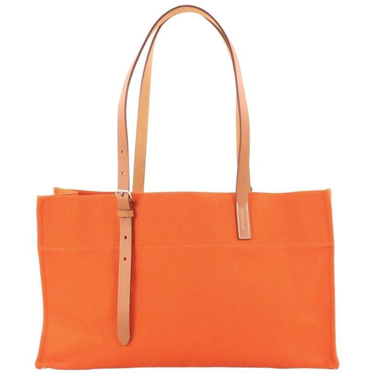 Hermes Etriviere Elan Shopping Tote Toile and Leather at 1stDibs