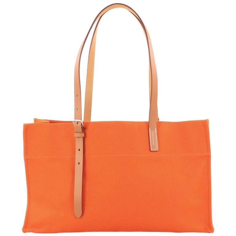 Hermes Etriviere Elan Shopping Tote Toile and Leather