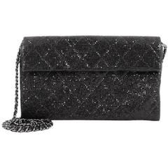  Chanel Chain Flap Crossbody Bag Quilted Iridescent Fabric Small