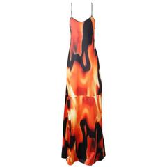 Todd Oldham Flame Print Maxi Slip Dress, Spring 1994 10