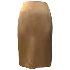 Gianni Versace Couture 1990s Gold Silk Slight Fishtail Back Pencil Skirt 6