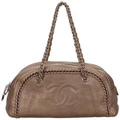 Bronze Chanel Leather Shoulder Bag