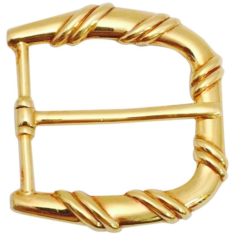 Men's or Women's Terrific Tiffany & Co. 18 KT Gold "D" Ring Belt Buckle