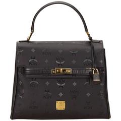 Black MCM Visetos Top-Handle Bag For Sale at 1stDibs